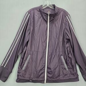 Tangerine Dark Purple Jacket Stretch Sporty Long Sleeves Full Zip Women Plus XXL
